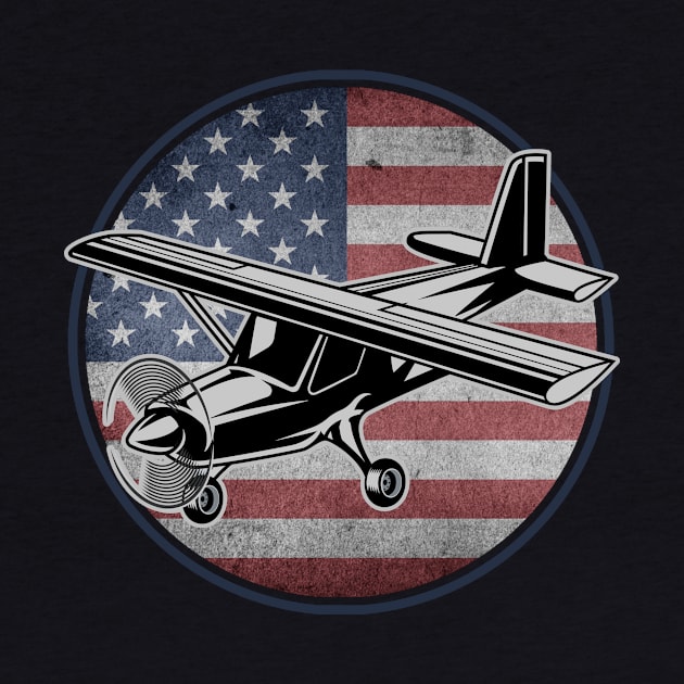 Pilot Funny Aviation Lover USA American Flag by Visual Vibes